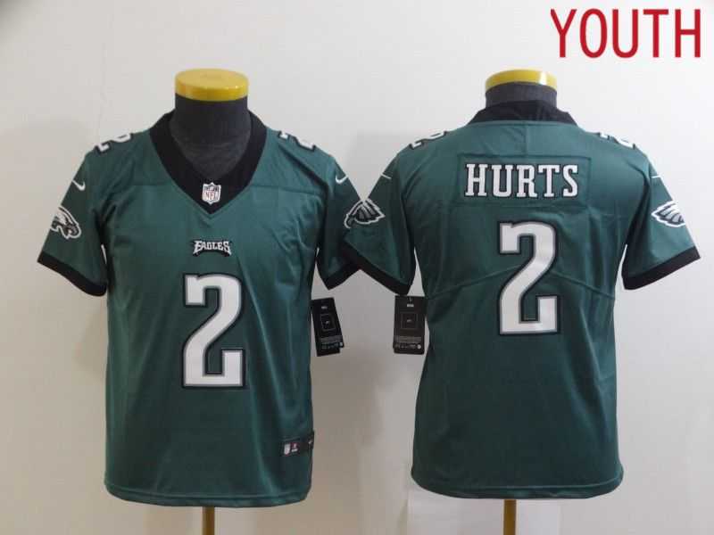 Youth Philadelphia Eagles 2 Hurts Green Nike Limited Vapor Untouchable NFL Jerseys